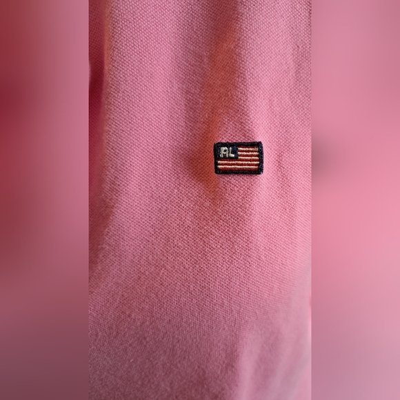 EUC Polo Pink Cotton Casual Athleisure Prep V Neck Collar Midi Dress SZ L - Picture 2 of 4